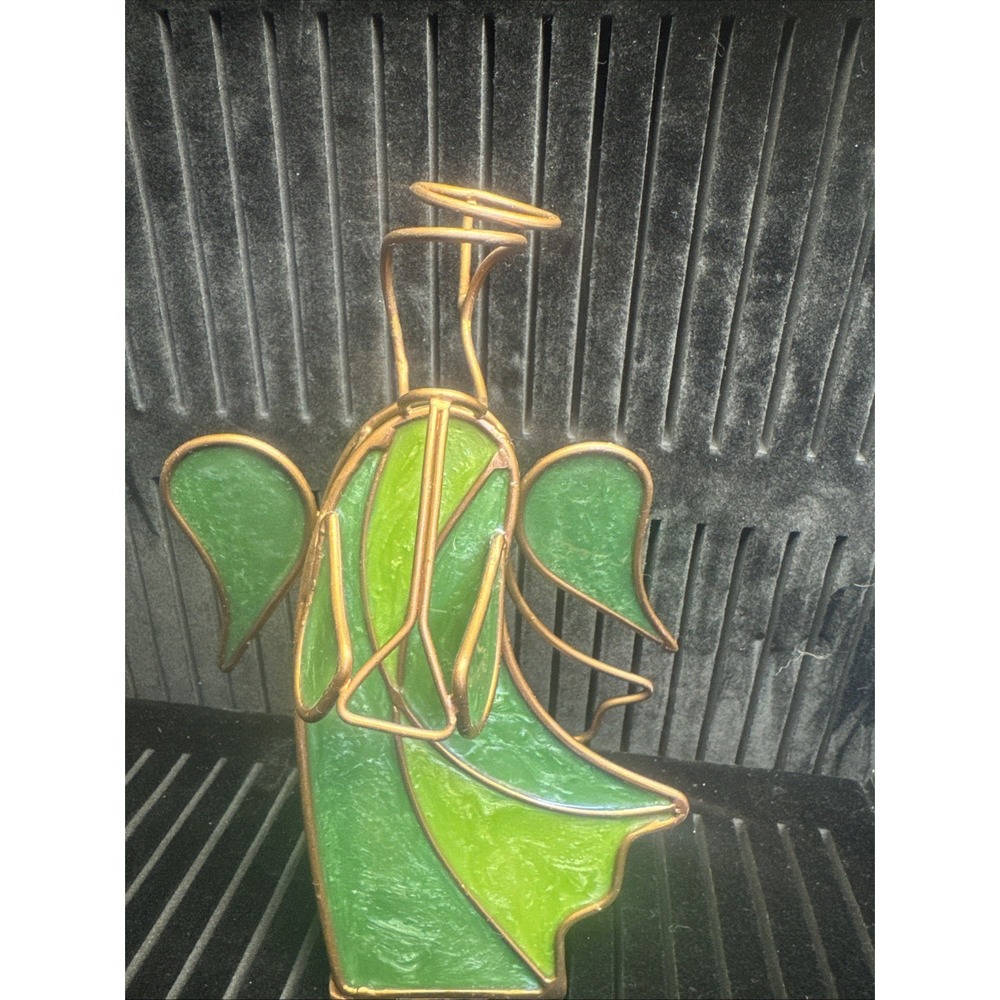 Vintage Stain Glass Standing Angel